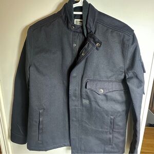 G-STAR RAW NAVY UTILITY BIKER JACKET — L